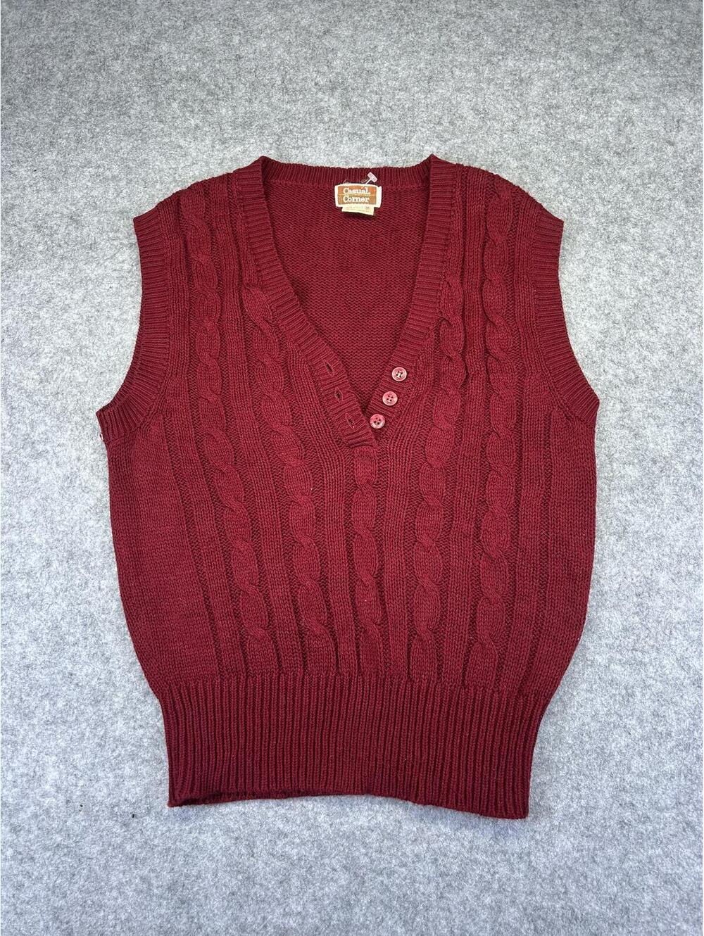 Vintage Grandmacore Cable Knit Sweater Sz M 80s 90s Casual Corner Granny Chic